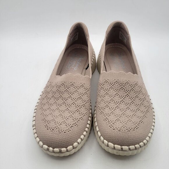 Skechers Air Cooled Memory Foam Comfort Shoe Beige Taupe Flat Slip On Womens 7.5 - Picture 6 of 11